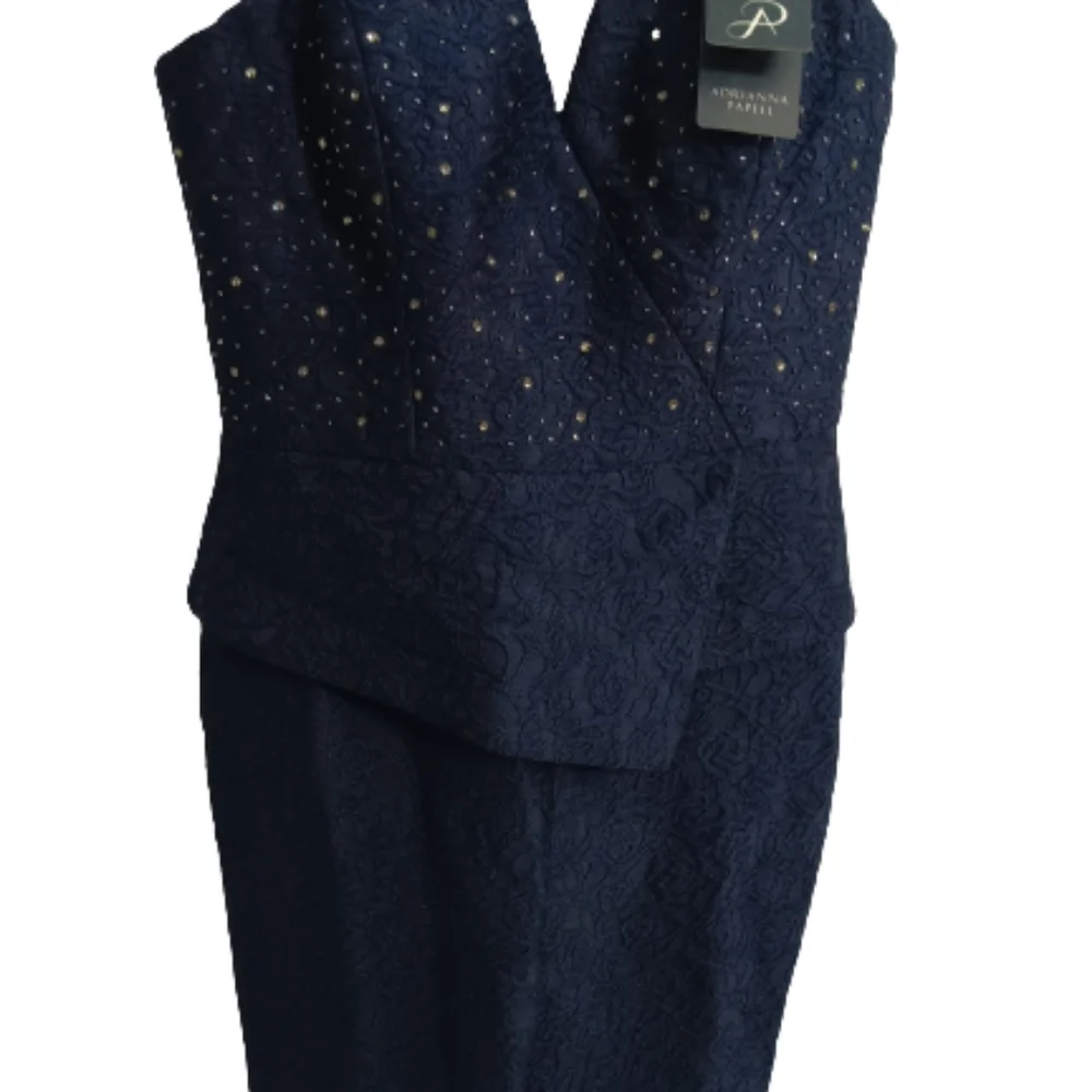 Adrianna Papell Jumpsuit Navy Blue Dress - Picture 2 of 9